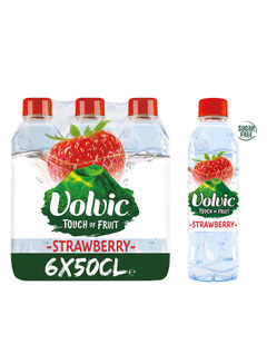 Volvic Touch of Fruit Strawberry Flavor Mineral Water 500ml Pack of 6