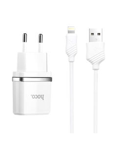 Hoco Smart Dual USB Lightning Cable Charger White