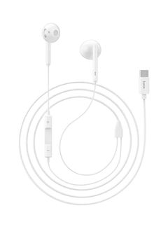 Hoco Type-C Wired Earphones With Mic White