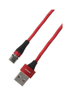 Joyroom Type-C Magnetic Charging Cable with LED Indicator, 1 m 1meter Red